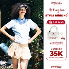 Chân Váy Bí Ngắn Xòe Cạp Trễ VM STYLE Chất Vải Dù Thoáng Mát Viền Cạp Trắng Xếp Ly CVN00203