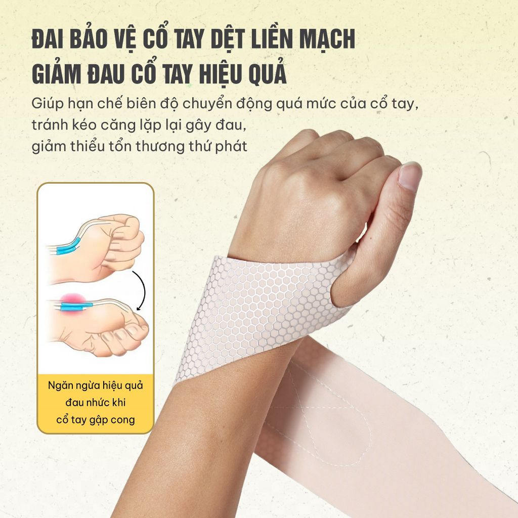 Đai bảo vệ cổ tay APAVI AH-105, Mỏng – Êm – Thoáng – Chống đau hiệu quả