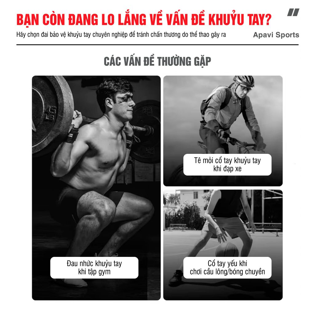 Đai bảo vệ khuỷu tay AH-135, Chống sốc – Nén ép – Cố định – Tối ưu vận động thể thao