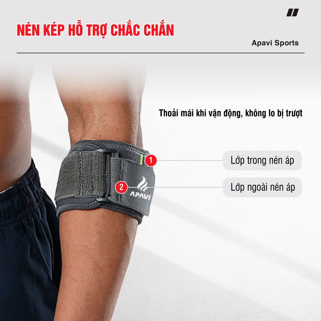 Đai bảo vệ khuỷu tay AH-135, Chống sốc – Nén ép – Cố định – Tối ưu vận động thể thao