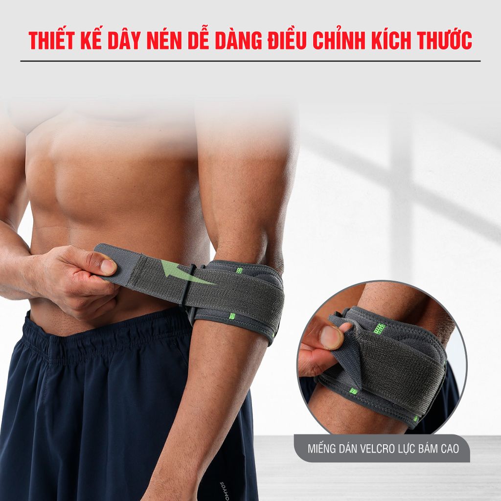 Đai bảo vệ khuỷu tay AH-135, Chống sốc – Nén ép – Cố định – Tối ưu vận động thể thao