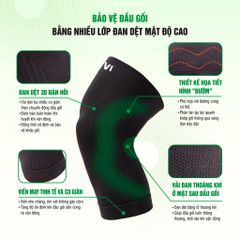 Đai bảo vệ khớp gối APAVI AH-316, Thiết kế hoa văn giúp phân tán áp lực, giảm chấn khớp gối hiệu quả