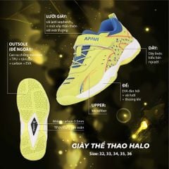 Giày cầu lông trẻ em Apavi Halo