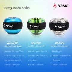 Bóng Tập Cổ Tay APAVI Chính Hãng, tự khởi động có Đèn, thiết kế xoay tròn, luyện tập cổ tay