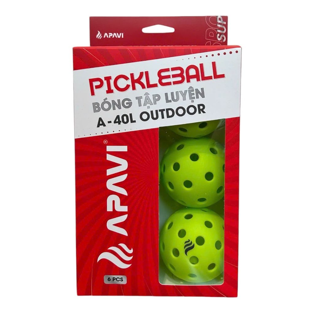 Bóng tập luyện Pickleball Apavi A-40L Hộp 6 quả, Bóng thi đấu Apavi Z-40L PRO - Hộp 3 quả