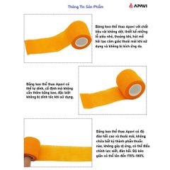 Băng keo thể thao APAVI 5CM, tự dính, độ đàn hồi cao, thoáng khí, thấm hút mồ hôi tốt.