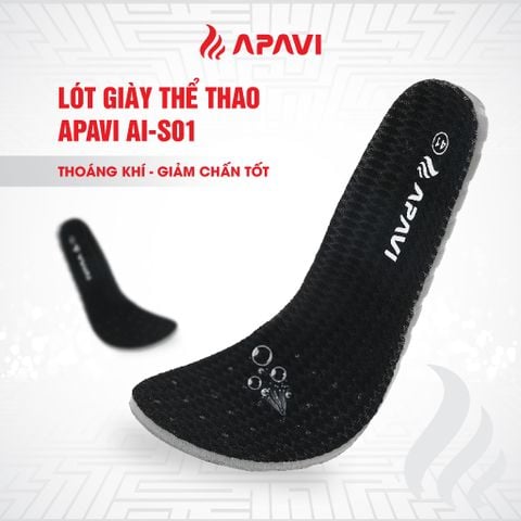 Lót giày thể thao Apavi công nghệ Mỹ, giảm chấn đệm EVA êm chân lỗ thoáng khí trên bề mặt