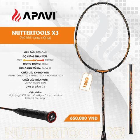Vợt tập lực cổ tay Apavi Nuttertools X3