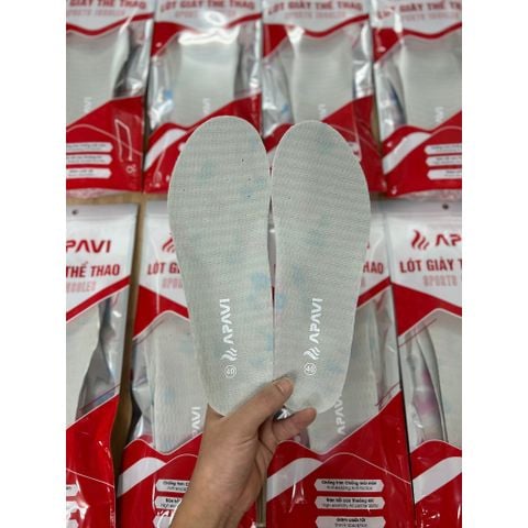 Lót giày thể thao Apavi AI-S01 Pro Poron công nghệ Mỹ, giảm chấn đệm EVA êm chân lỗ thoáng khí trên bề mặt