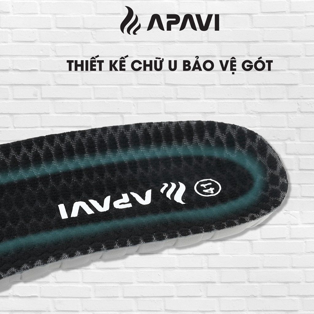 Lót giày thể thao Apavi công nghệ Mỹ, giảm chấn đệm EVA êm chân lỗ thoáng khí trên bề mặt