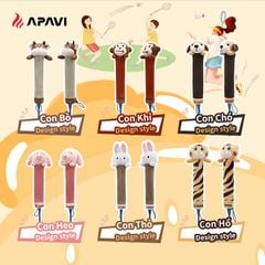 Bọc cán vợt cầu lông Apavi chính hãng, vải nỉ sướng tay, bảo vệ cán vợt, hình ngộ nghĩnh đáng yêu.