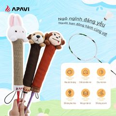 Bọc cán vợt cầu lông Apavi chính hãng, vải nỉ sướng tay, bảo vệ cán vợt, hình ngộ nghĩnh đáng yêu.