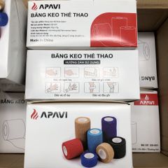 Băng keo thể thao APAVI 5CM, tự dính, độ đàn hồi cao, thoáng khí, thấm hút mồ hôi tốt.