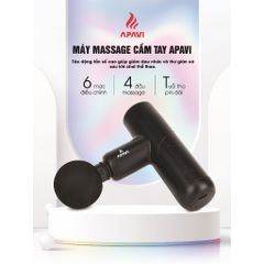 Máy mát xa cầm tay Apavi nhỏ gọn cầm tay 6 mức, 4 đầu mát xa giảm căng cơ khi tập luyện