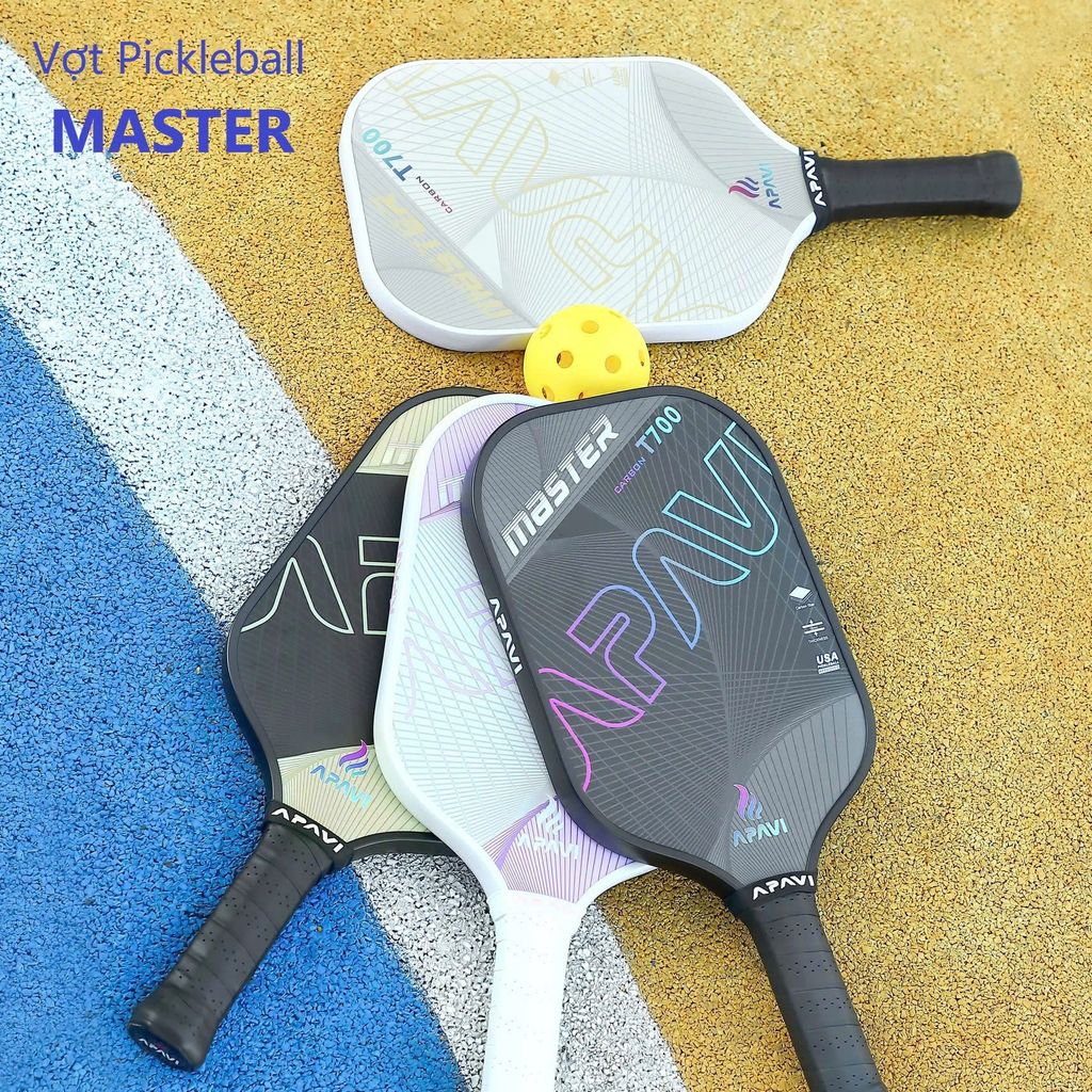 Vợt Pickleball Apavi MASTER, 100% Sợi Carbon T700, dày 16mm, phù hợp lối đánh tấn công