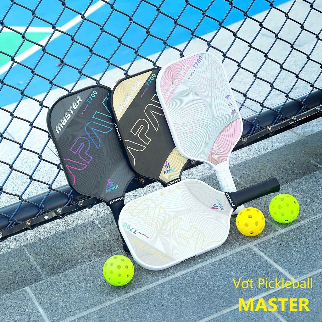 Vợt Pickleball Apavi MASTER, 100% Sợi Carbon T700, dày 16mm, phù hợp lối đánh tấn công