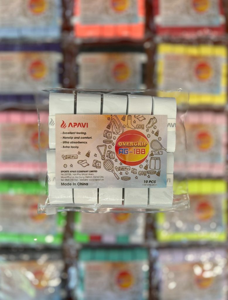 (Sét 10 cái) Quấn Cán Vải APAVI AG-110 chất liệu microfiber thoáng khí, thấm hút mồ hôi, mềm êm tay.