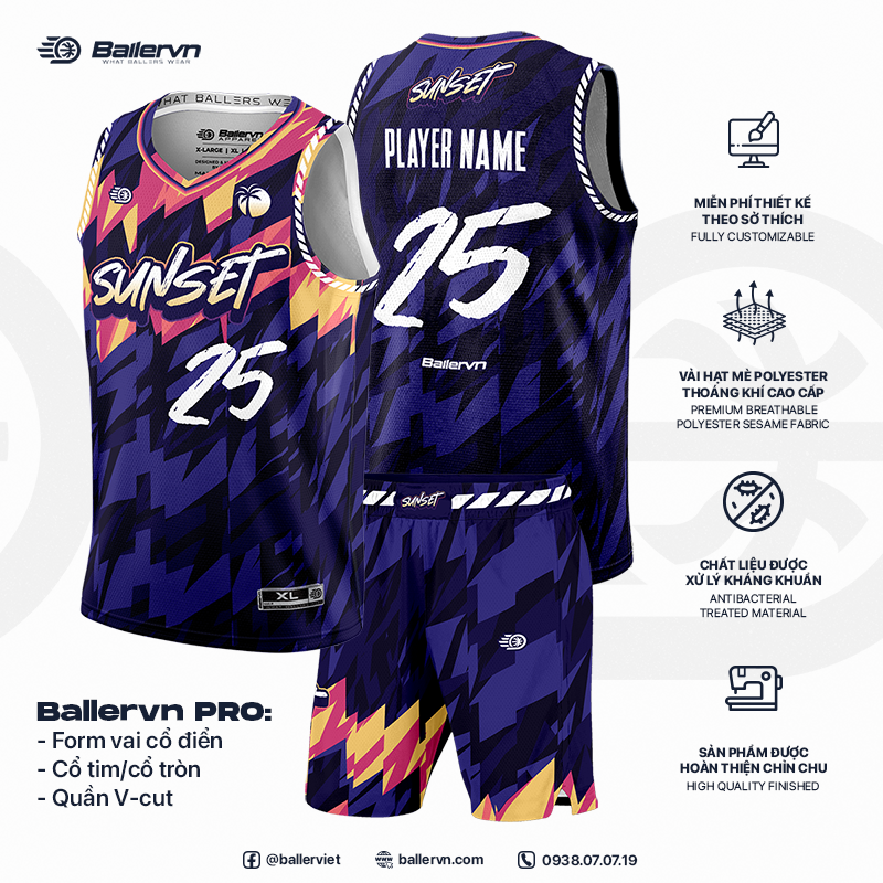 Mẫu Thiết kế Đồng phục Bóng rổ đội - HT032507