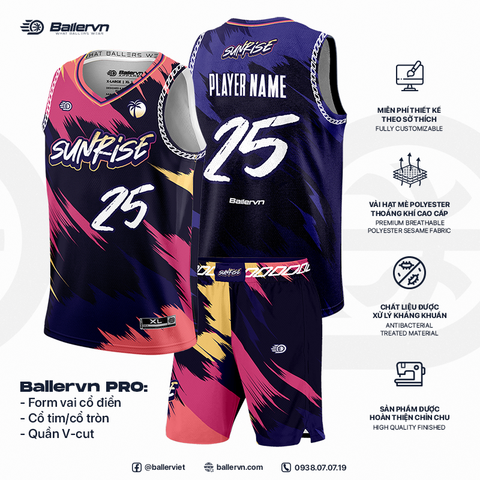 Mẫu Thiết kế Đồng phục Bóng rổ đội - HT032508