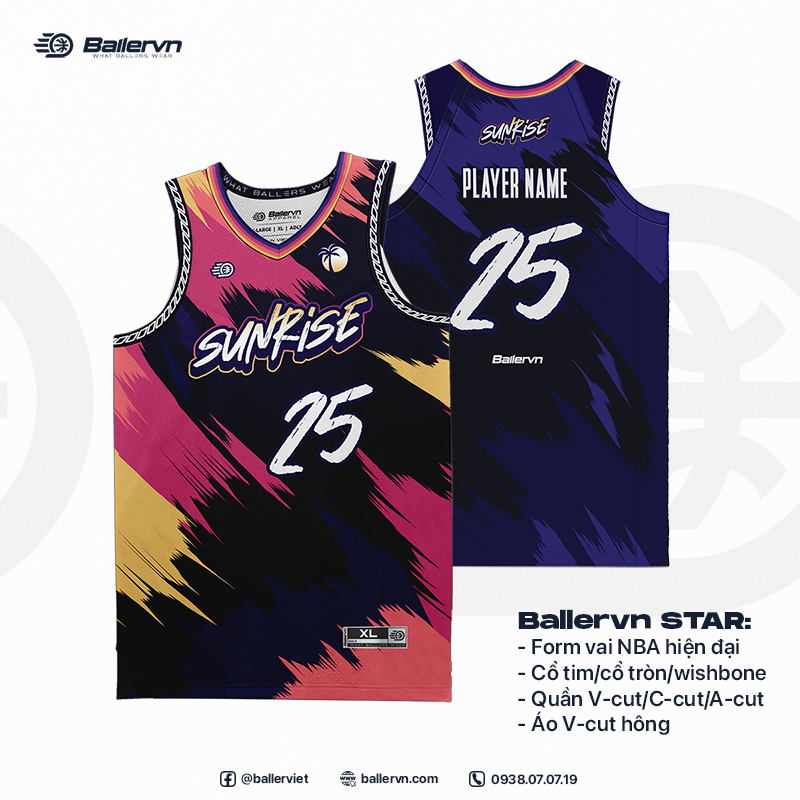 Mẫu Thiết kế Đồng phục Bóng rổ đội - HT032508