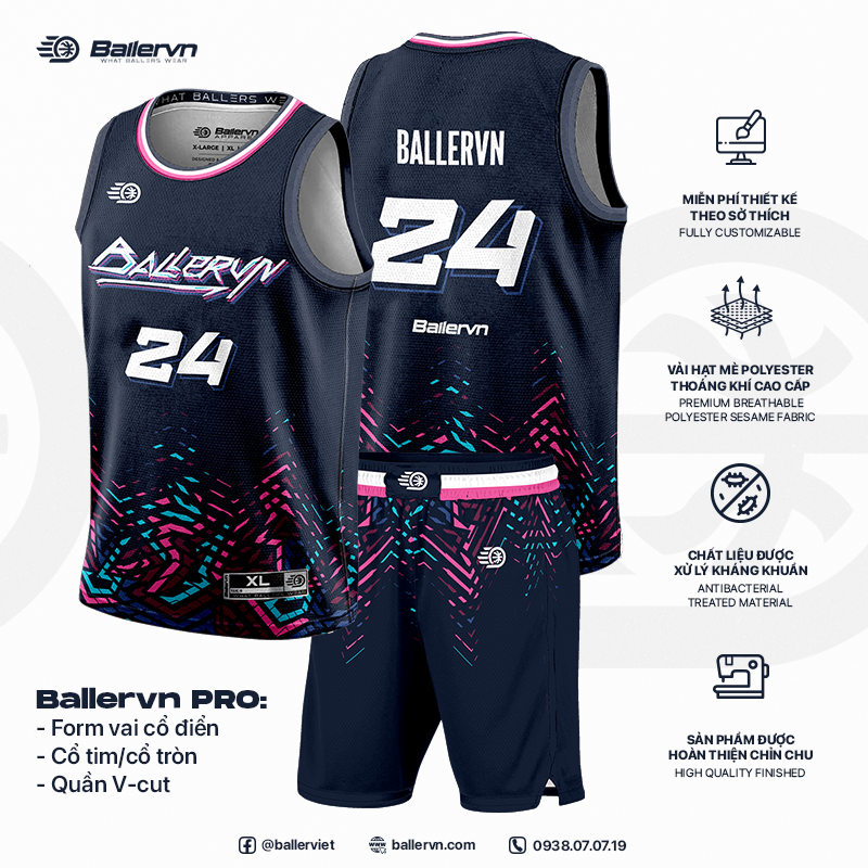 Mẫu Thiết kế Đồng phục Bóng rổ đội - HT042405