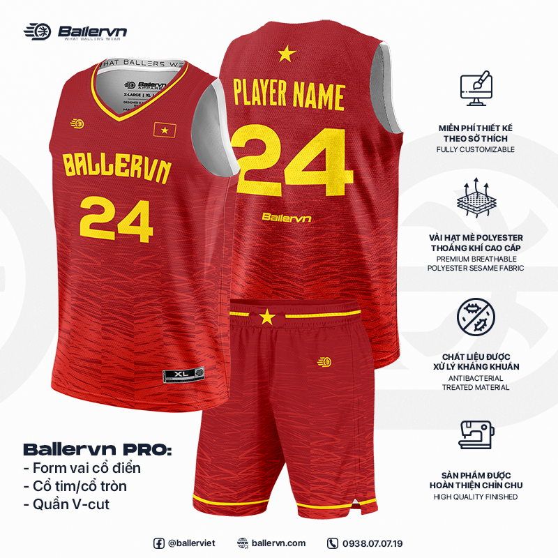 Mẫu Thiết kế Đồng phục Bóng rổ đội - HT062401
