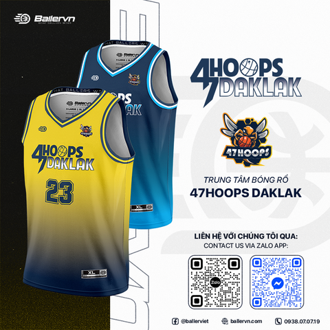 Mẫu Thiết kế Đồng phục Trung tâm Bóng rổ 47Hoops Đắk Lắk