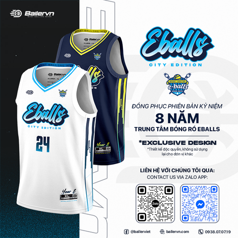 Mẫu Thiết kế Đồng phục Phiên bản Kỷ niệm 8 năm Trung tâm Bóng rổ Eballs