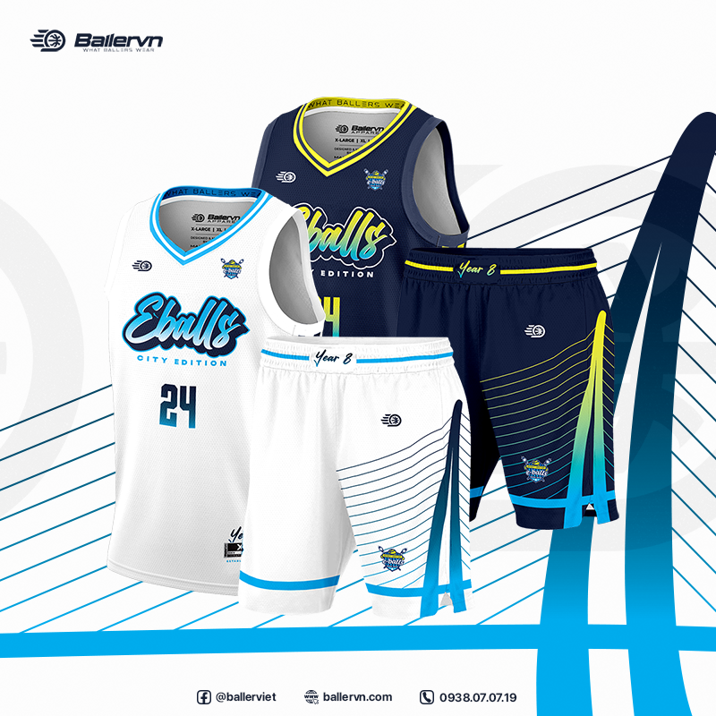 Mẫu Thiết kế Đồng phục Phiên bản Kỷ niệm 8 năm Trung tâm Bóng rổ Eballs
