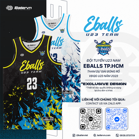 Mẫu Thiết kế Đồng phục Đội tuyển U23 Eballs TP.HCM 2023