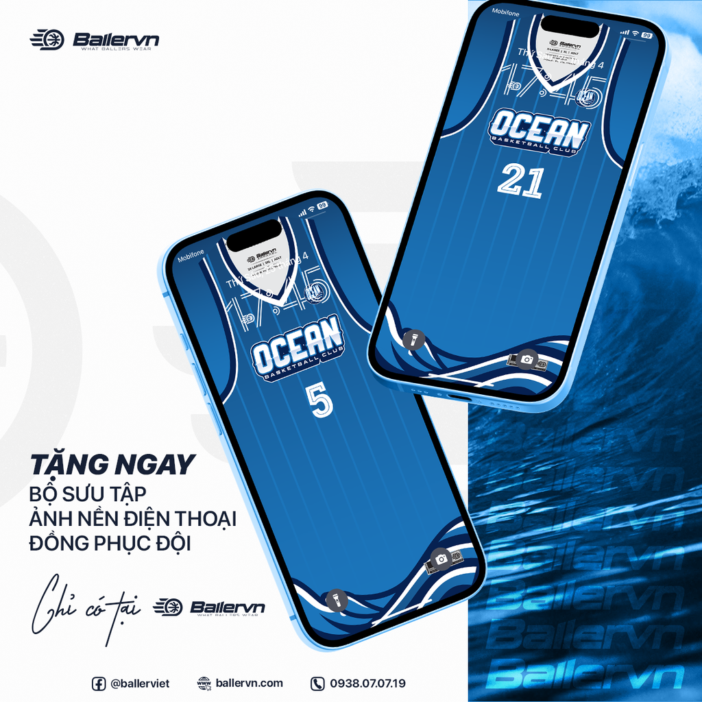 Mẫu Thiết kế Đồng phục OCEAN Basketball Club