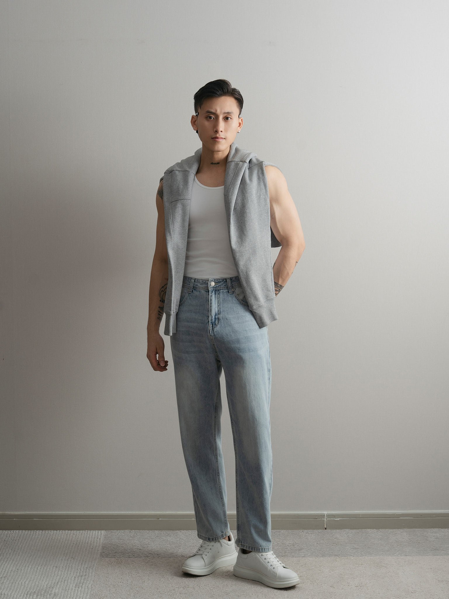  QUẦN JEAN DÀI WAX SÁNG STRAIGHT FIT 
