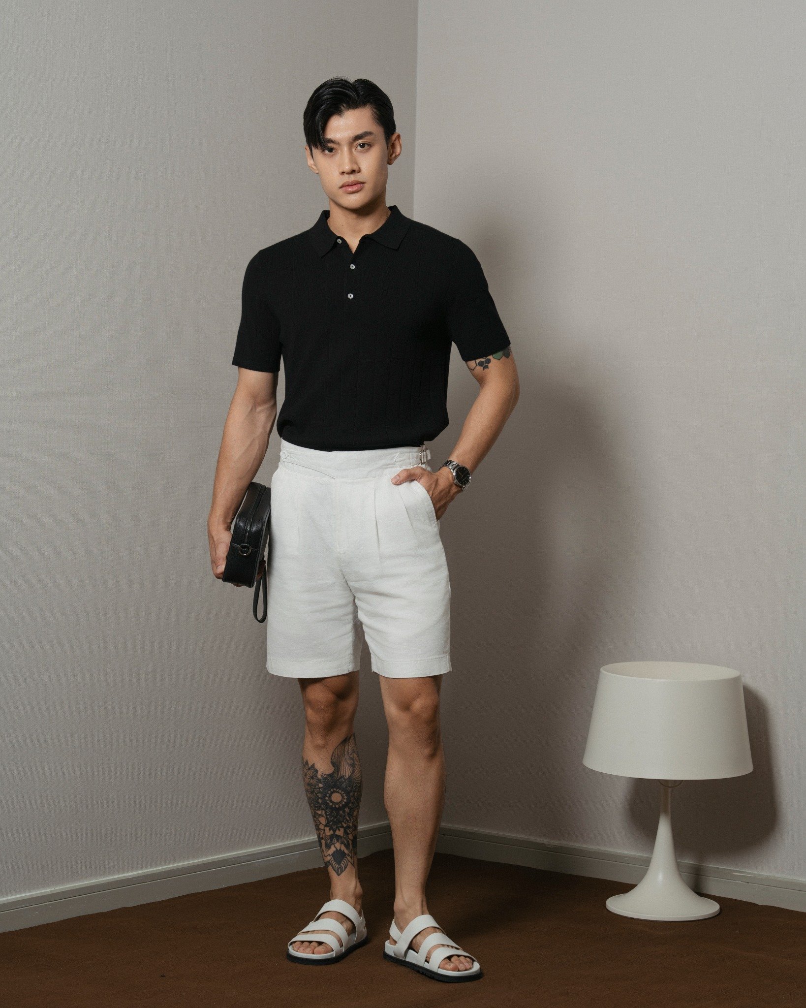  ÁO THUN CÓ CỔ DỆT KIM SỌC 