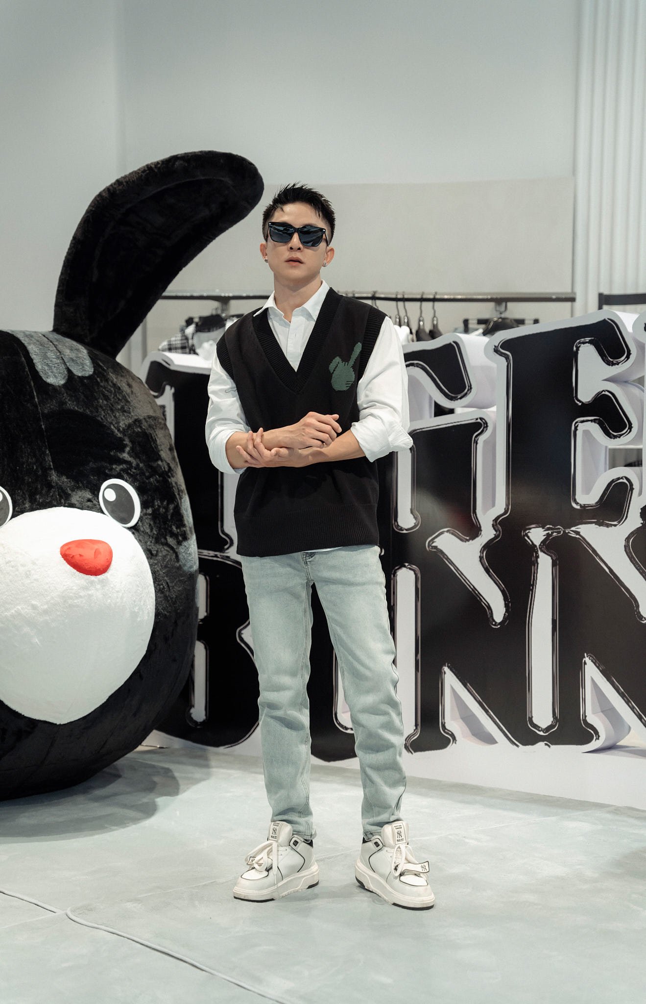  ÁO GHI-LÊ DỆT KIM THÊU LOGO NGỰC TRÁI 