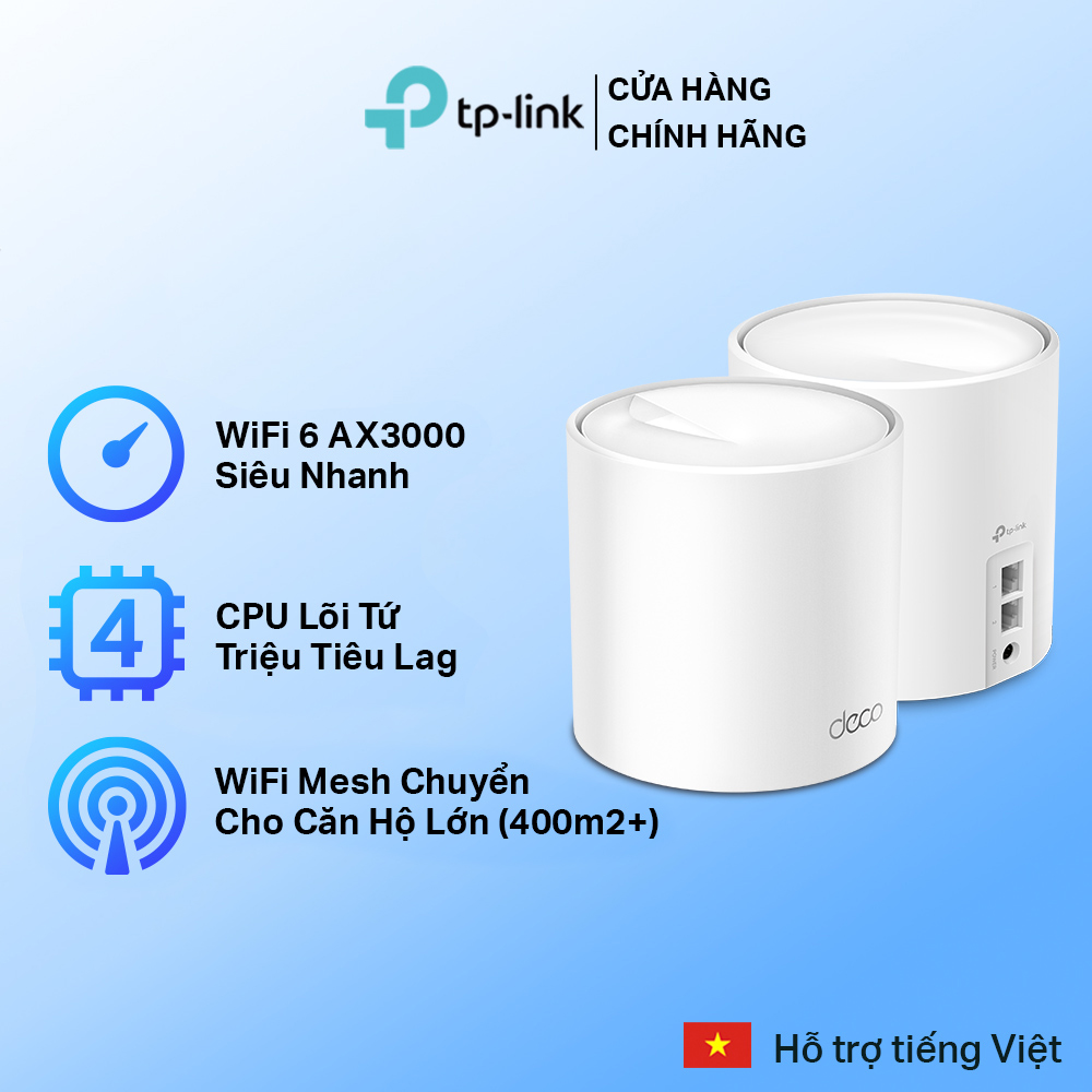 TP-Link Deco X60 | Hệ Thống Wi-Fi Mesh chuẩn Wi-Fi 6 tốc độ 5400Mbps