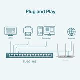  Bộ Chia Tín Hiệu Thông Minh Dễ Dàng TP-Link TL-SG116E 16 Cổng Gigabit 