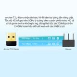  Bộ Chuyển Đổi USB Wi-Fi TP-Link Archer T2U Nano | Wi-Fi 5, Tốc Độ 600Mbps, Băng Tần Kép 