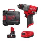  Combo M12 Milwaukee - Máy khoan M12 FPD2-0X + Pin 12V 12V/4.0Ah + Sạc C12C + Valy 