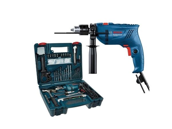 Máy Khoan Động Lực Bosch GSB 600 Bộ Vali 100 Món