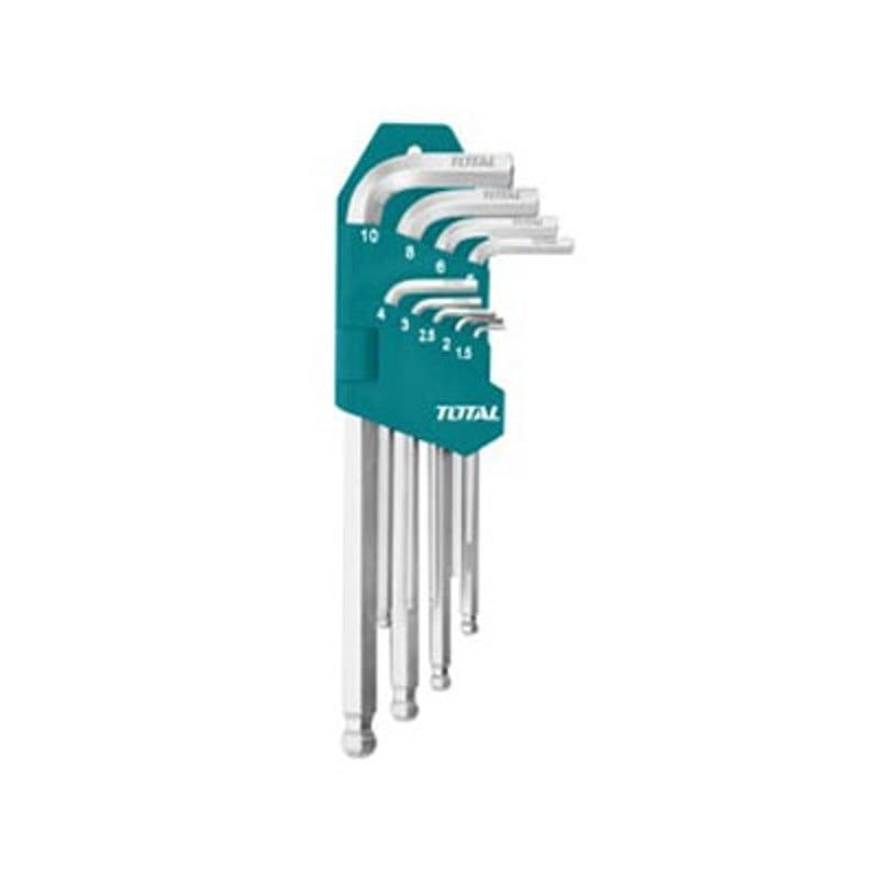  Bộ lục giác đầu bi dài 9 chi tiết Total THT106292 1.5-10mm 
