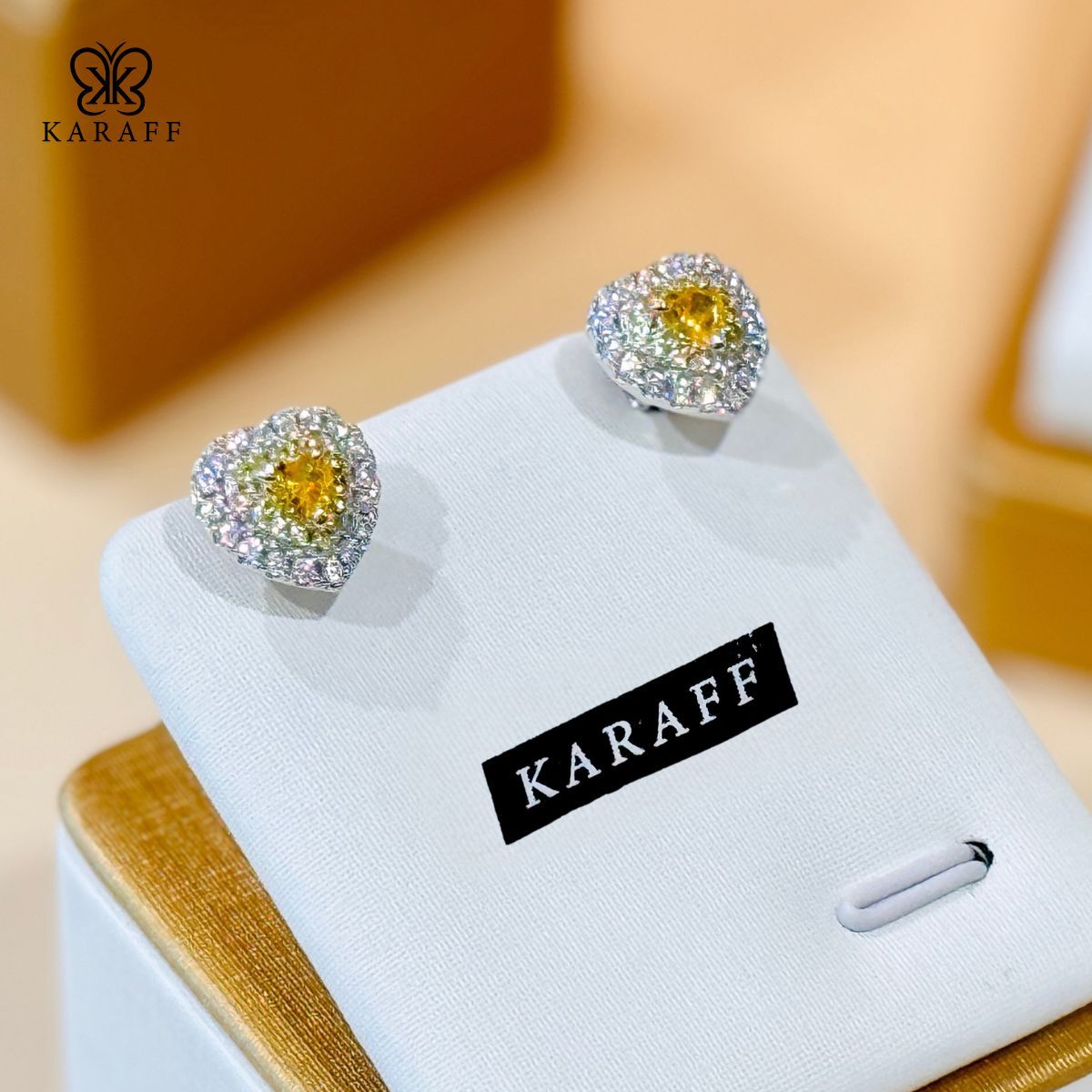  Khuyên Tai Karaff Sunlit Treasure Earring  - Trang Sức Bạc 925 Mạ Vàng Trắng 