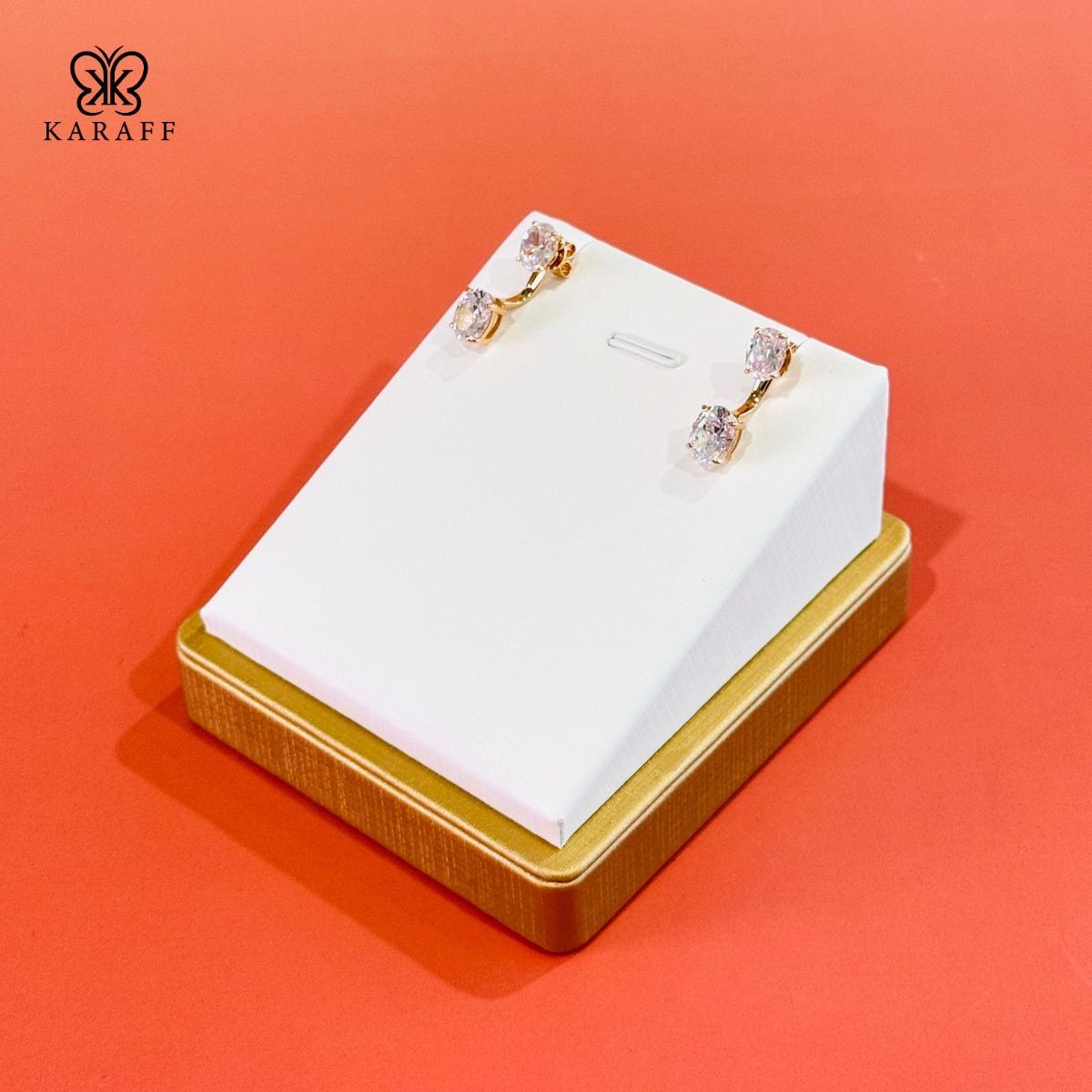  Khuyên Tai Karaff Iris Sparkle - Trang Sức Bạc 925 Mạ Vàng Hồng 