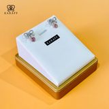  Khuyên Tai Karaff Serene Pink - Trang Sức Bạc 925 Mạ Vàng Trắng Đá Vàng Nạm Đá Hồng Thắt Nơ 