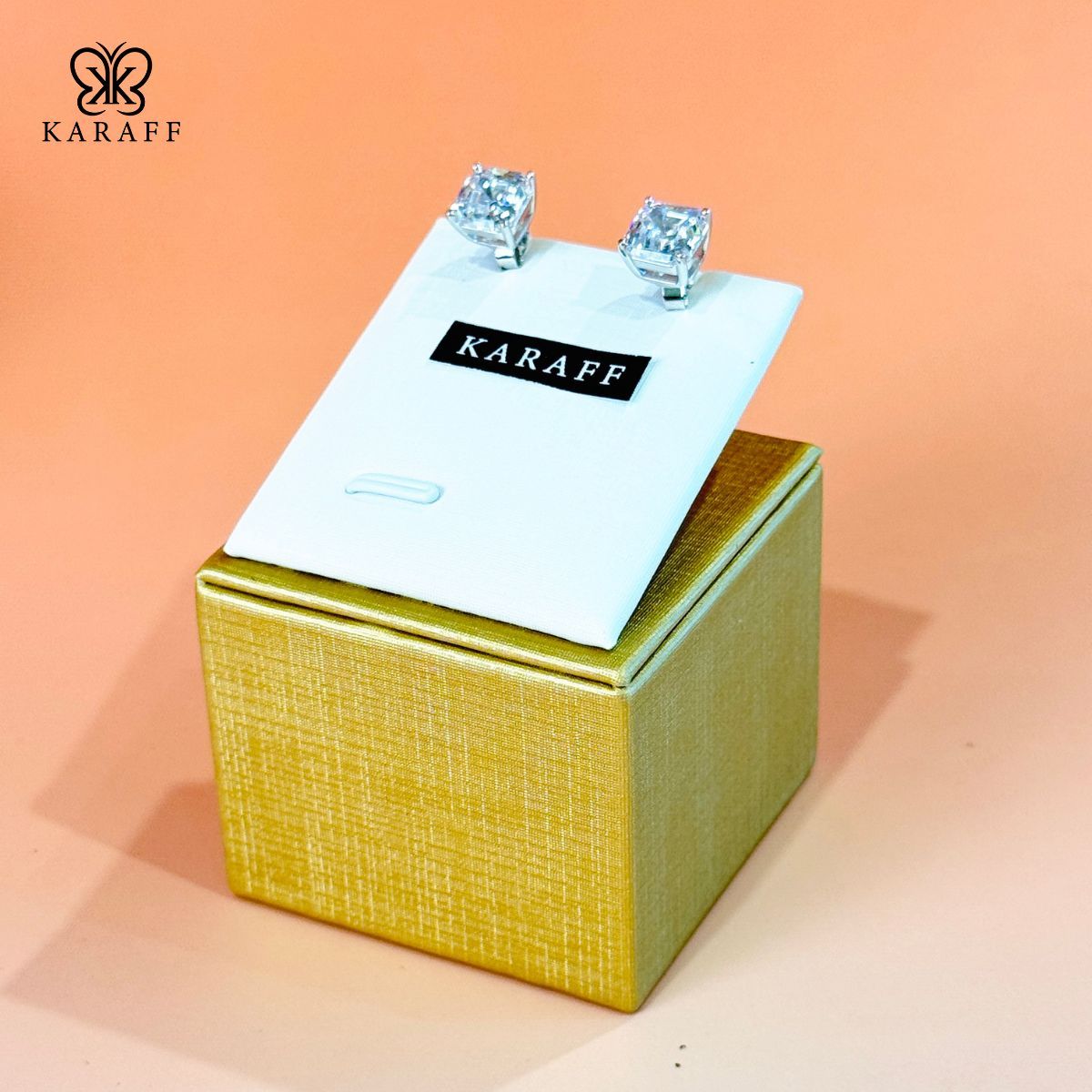  Khuyên Tai Karaff Nova Glint - Trang Sức Bạc 925 Mạ Vàng Trắng 