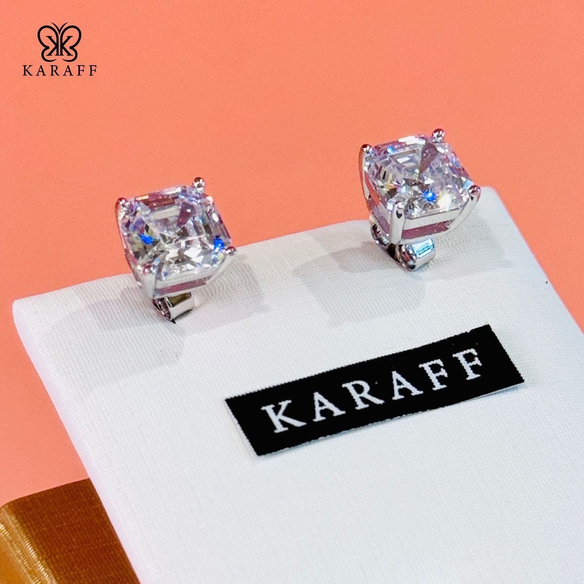  Khuyên Tai Karaff Nova Glint - Trang Sức Bạc 925 Mạ Vàng Trắng 