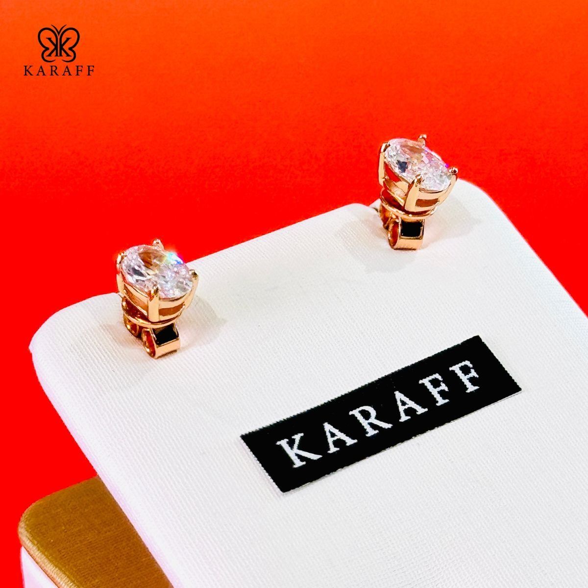  Khuyên Tai Karaff Aurelia Solis - Bạc 925 Mạ Vàng Trắng Đá Trắng Mạ Vàng Hồng 