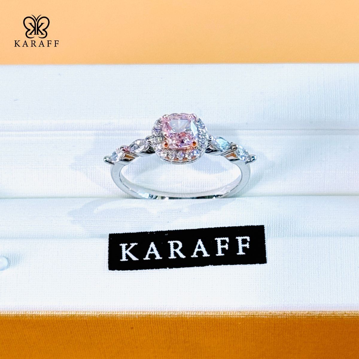  Nhẫn Karaff Pink Grace - Trang Sức Bạc 925 Mạ Vàng Trắng 