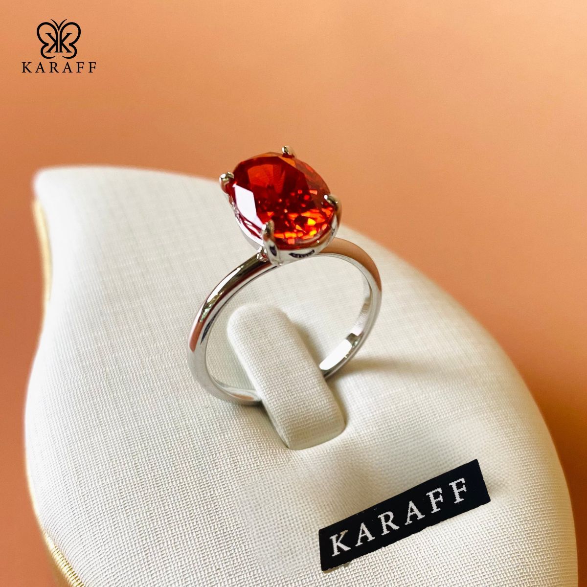  Nhẫn Karaff Vesta Kair - Trang Sức Bạc 925 Mạ Vàng Trắng 