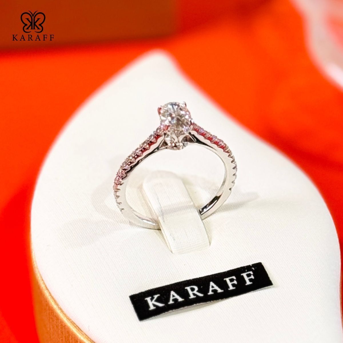  Nhẫn Karaff Stella Grace - Trang Sức Bạc 925 Mạ Vàng Trắng, Đá Moissanite 