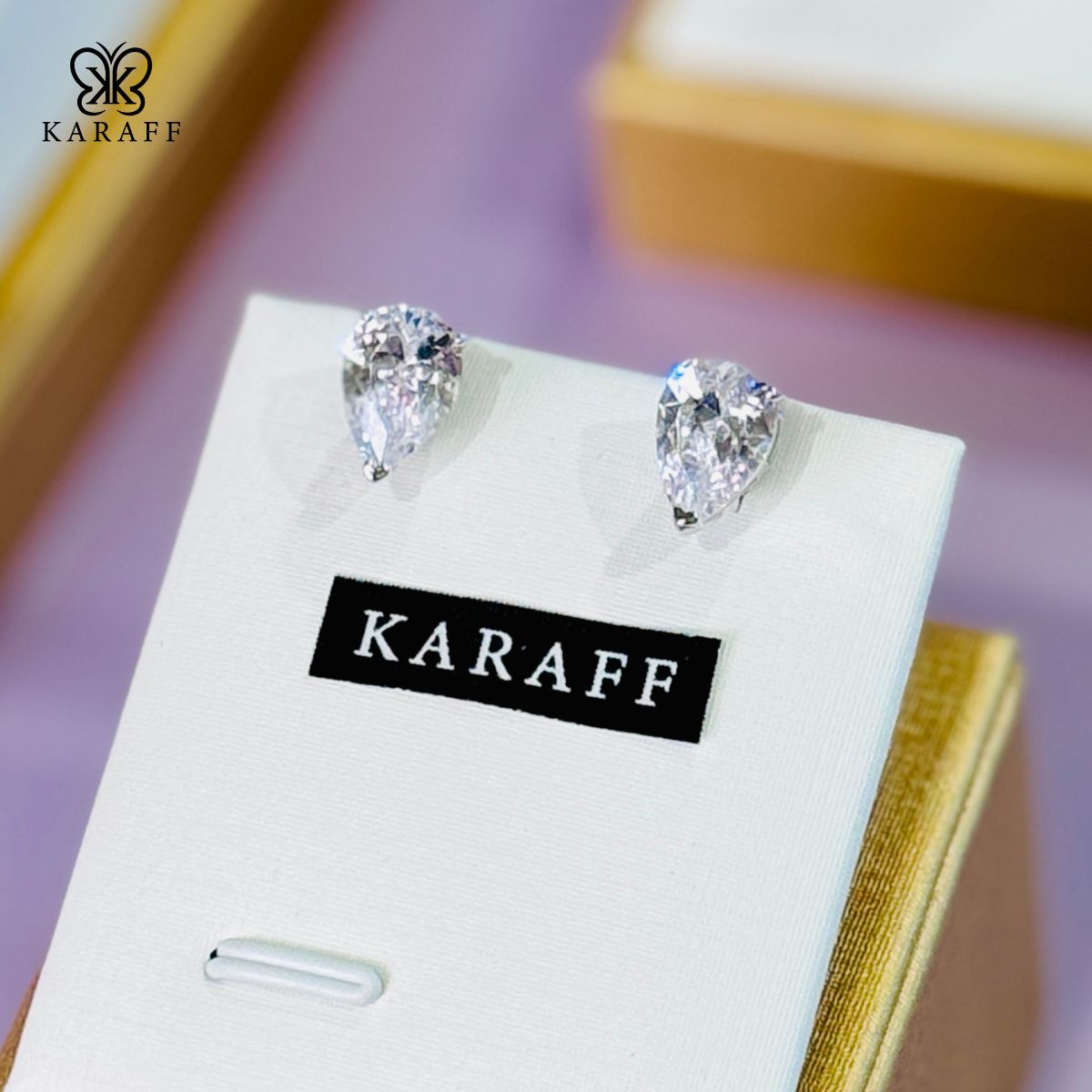 Khuyên Tai Karaff Elysia Lumi - Trang Sức Bạc 925 Mạ Vàng Trắng 